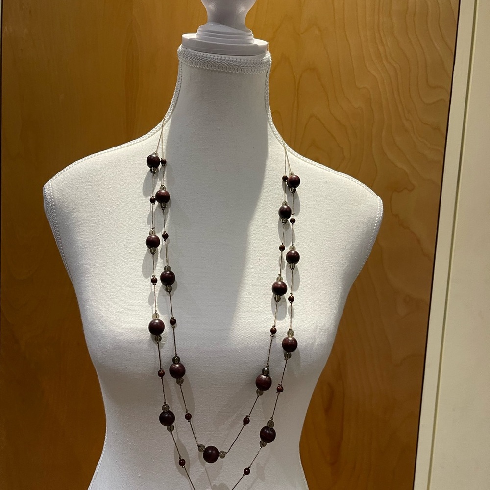 Elegant Brown Beaded Necklace